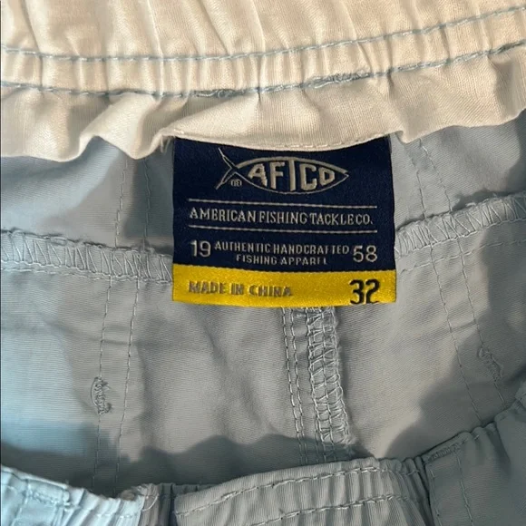 AFTCO Men’s Fishing Shorts, Sz 32, Aqua, Classic Fit - Picture 2 of 4